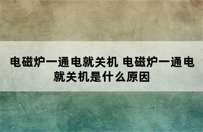 电磁炉一通电就关机 电磁炉一通电就关机是什么原因